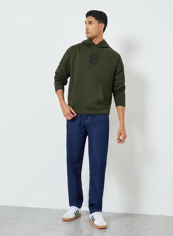 ستايلي هودي فليس بطبعة زهور